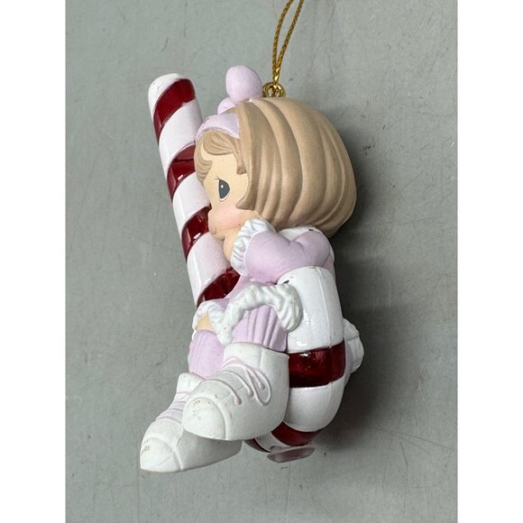 Brighten Up Christmas Vintage Precious Moments Ornament girl on candy cane READ - Picture 2 of 7